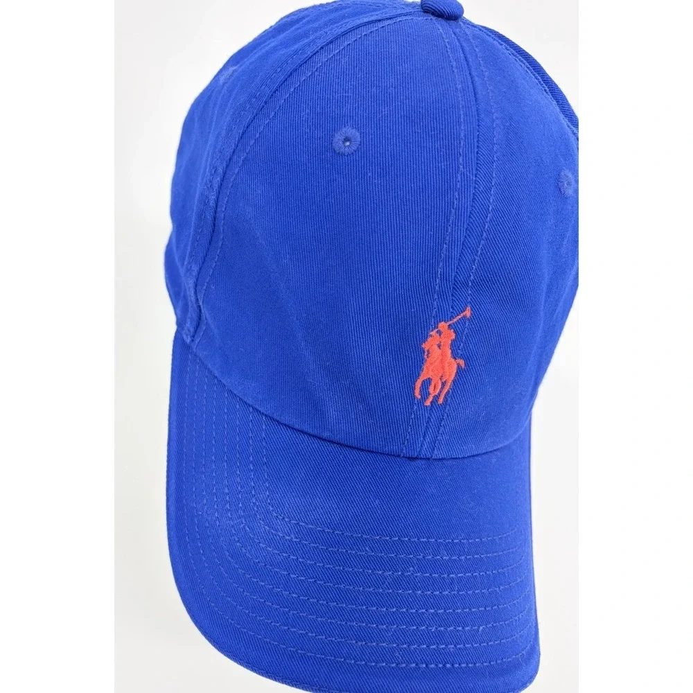 Polo Golf Ralph Lauren Hat Cap Blue with Red Pony Logo Strap Back Casual Faded